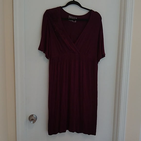 Motherhood Maternity Dresses & Skirts - 3/$15 Motherhood maternity dark purple vneck dress